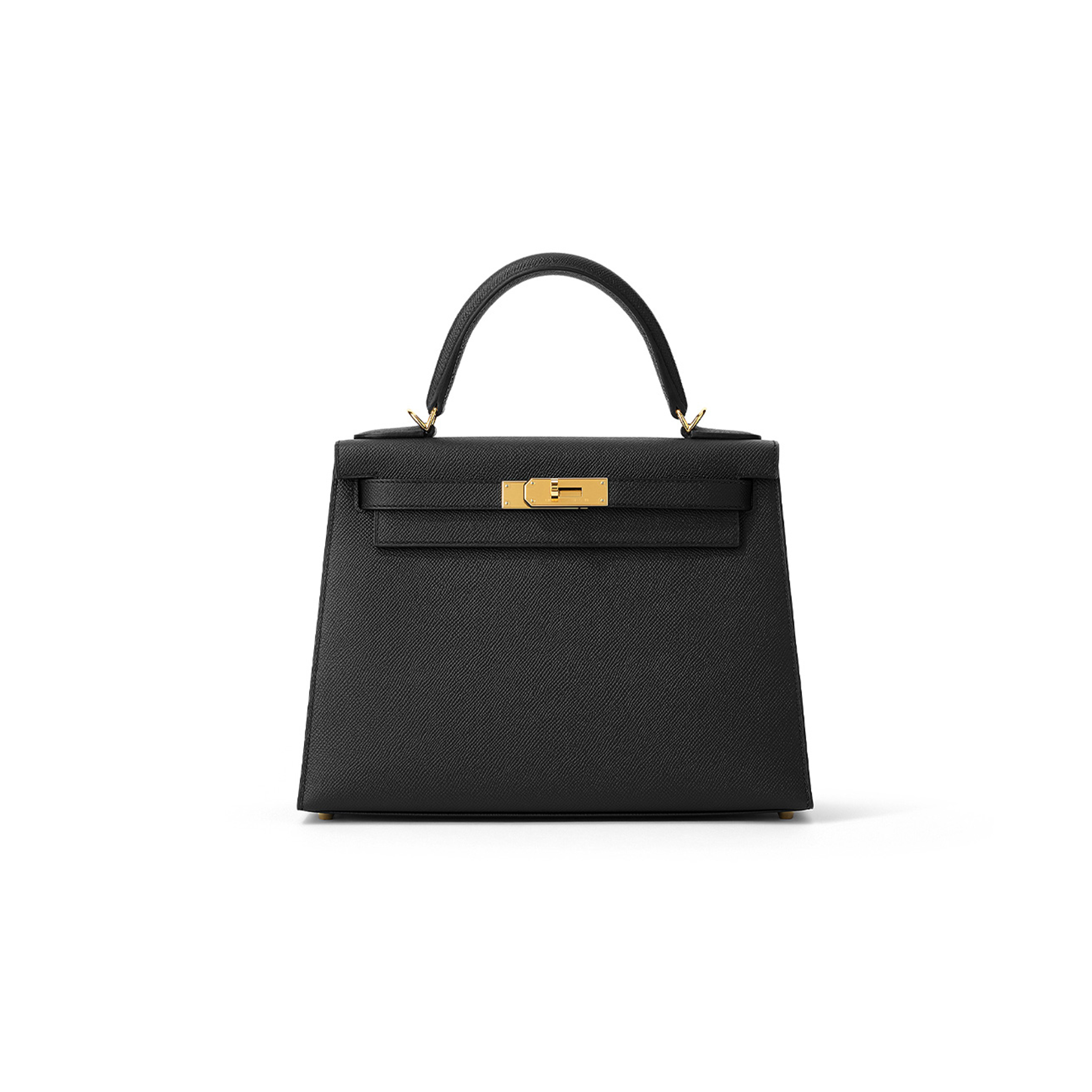 HERMÈS A BLACK EPSOM LEATHER KELLY 28 WITH GOLD HARDWARE (28*22*10cm) 